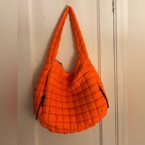 EUC FREE PEOPLE MOVEMENT QUILTED CARRY ALL, Orange